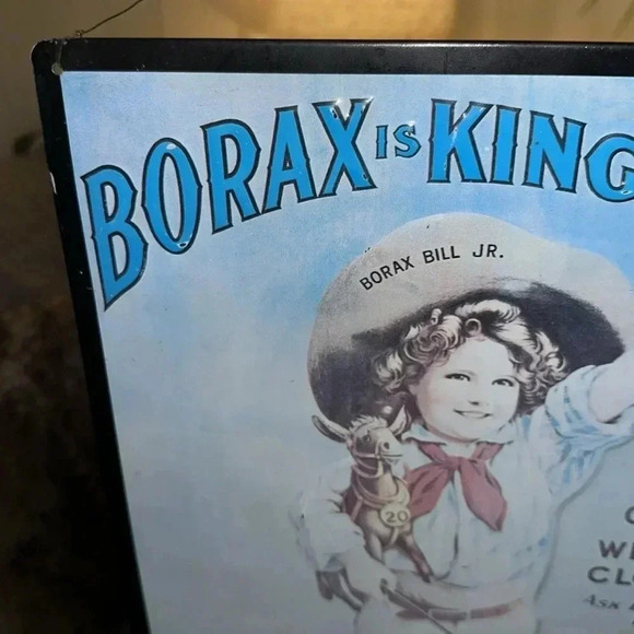VTG Borax Household Products 20 Mule Team Metal Advertisement Hanging Sign - Picture 13 of 16